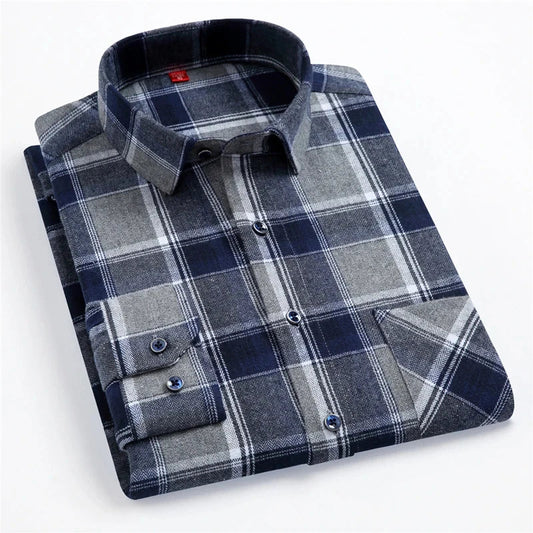 Camisa de Hombre con Estampado de Cuadros para Uso Diario | Ideal para Todo el Año