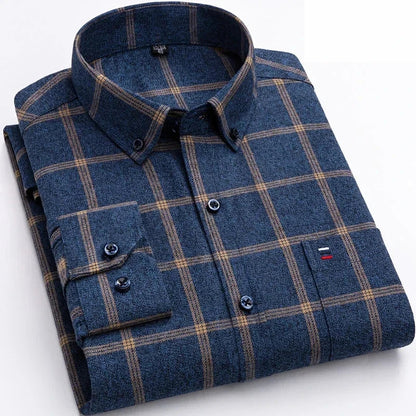 Camisa de Hombre con Estampado de Cuadros para Uso Diario | Ideal para Todo el Año