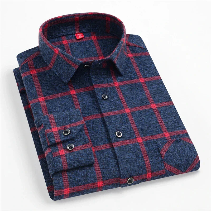 Camisa de Hombre con Estampado de Cuadros para Uso Diario | Ideal para Todo el Año