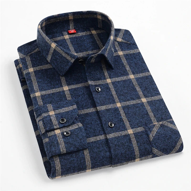 Camisa de Hombre con Estampado de Cuadros para Uso Diario | Ideal para Todo el Año