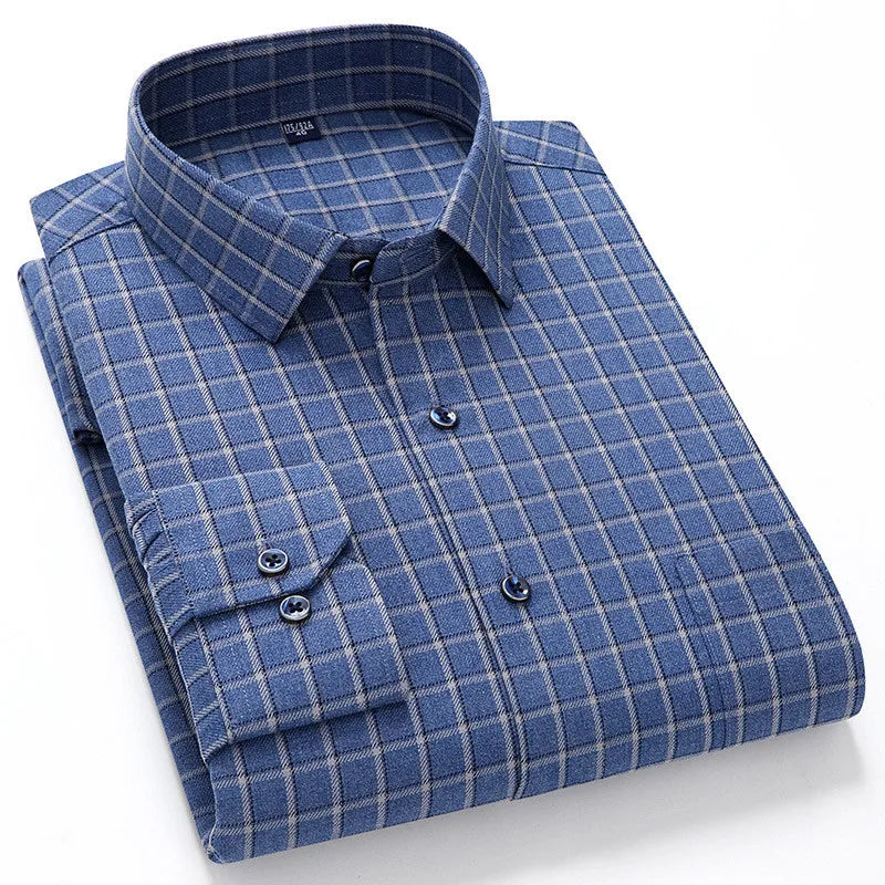 Camisa de Hombre con Estampado de Cuadros para Uso Diario | Ideal para Todo el Año