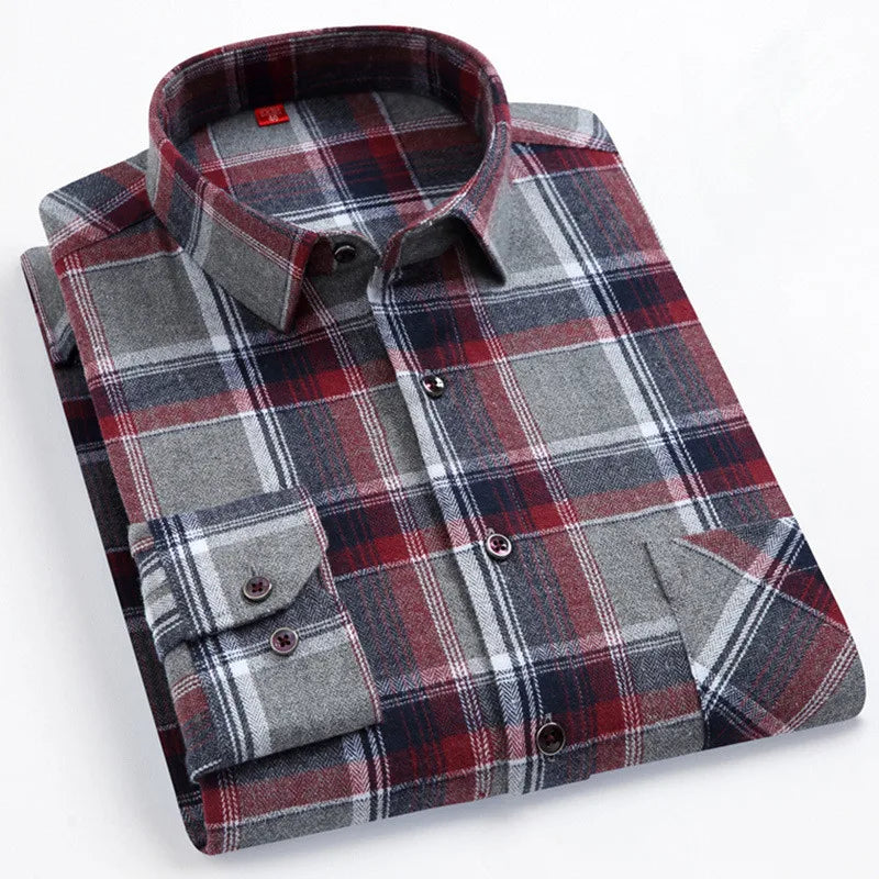 Camisa de Hombre con Estampado de Cuadros para Uso Diario | Ideal para Todo el Año
