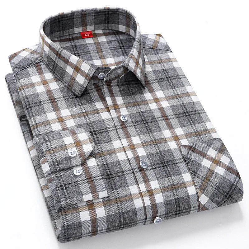 Camisa de Hombre con Estampado de Cuadros para Uso Diario | Ideal para Todo el Año