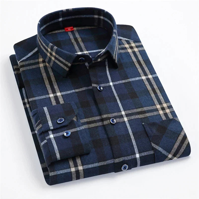Camisa de Hombre con Estampado de Cuadros para Uso Diario | Ideal para Todo el Año