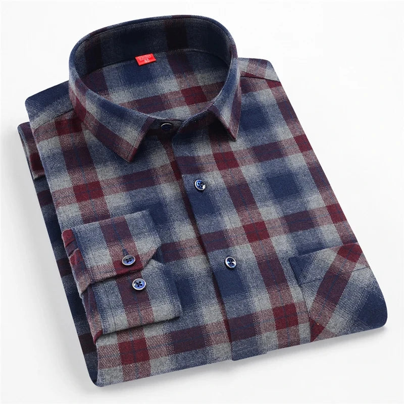 Camisa de Hombre con Estampado de Cuadros para Uso Diario | Ideal para Todo el Año