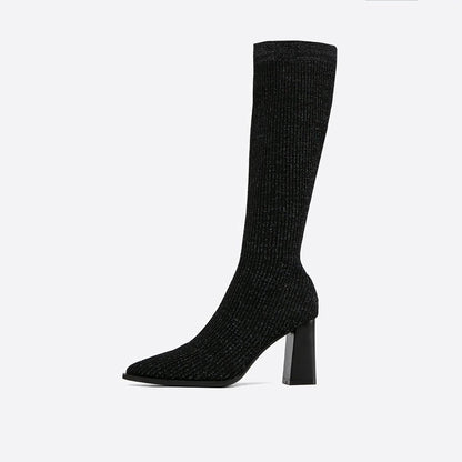 Botas Altas Con Estructura Tejida Para Mujer | Ideal Para Invierno