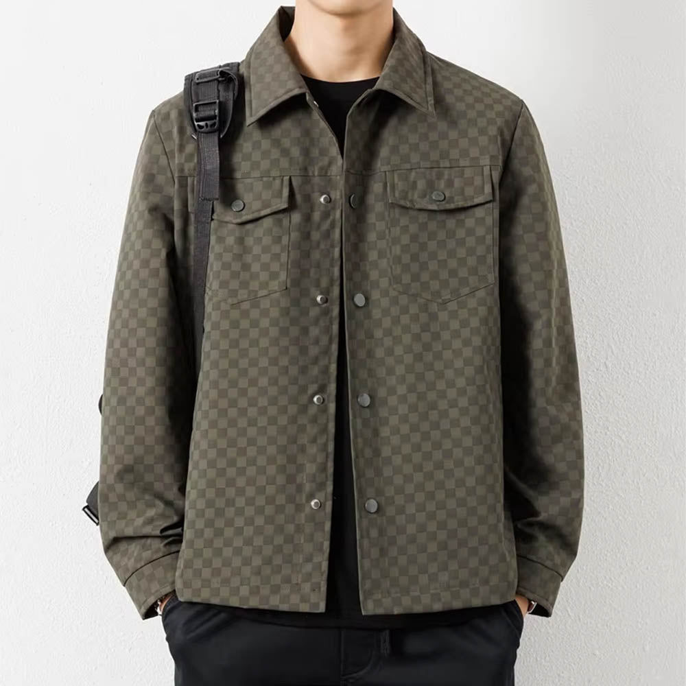 Sobrecamisa Con Motivo De Cuadros Y Cierre Abotonado Para Hombre | Ideal Para Uso Diario