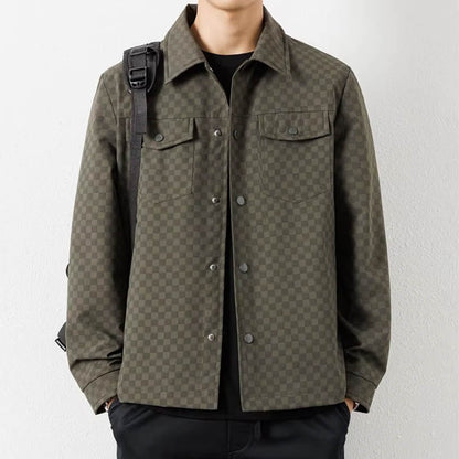 Sobrecamisa Con Motivo De Cuadros Y Cierre Abotonado Para Hombre | Ideal Para Uso Diario
