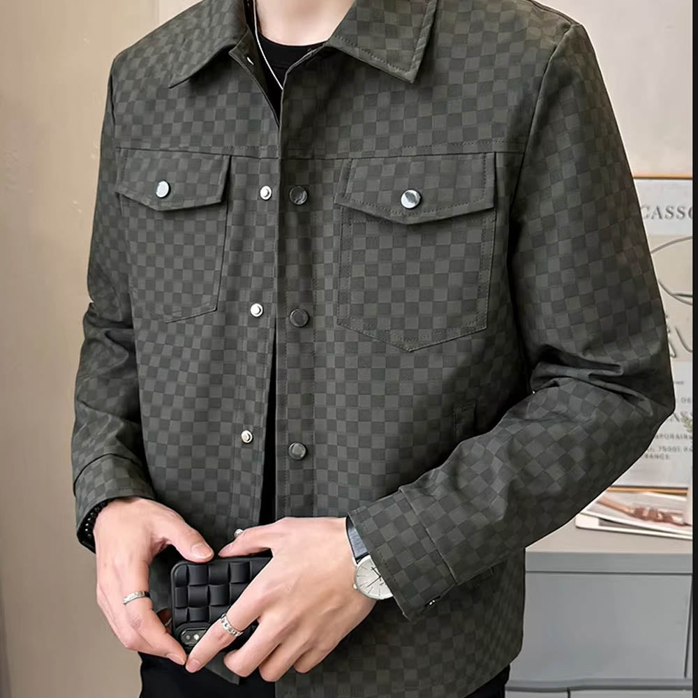 Sobrecamisa Con Motivo De Cuadros Y Cierre Abotonado Para Hombre | Ideal Para Uso Diario
