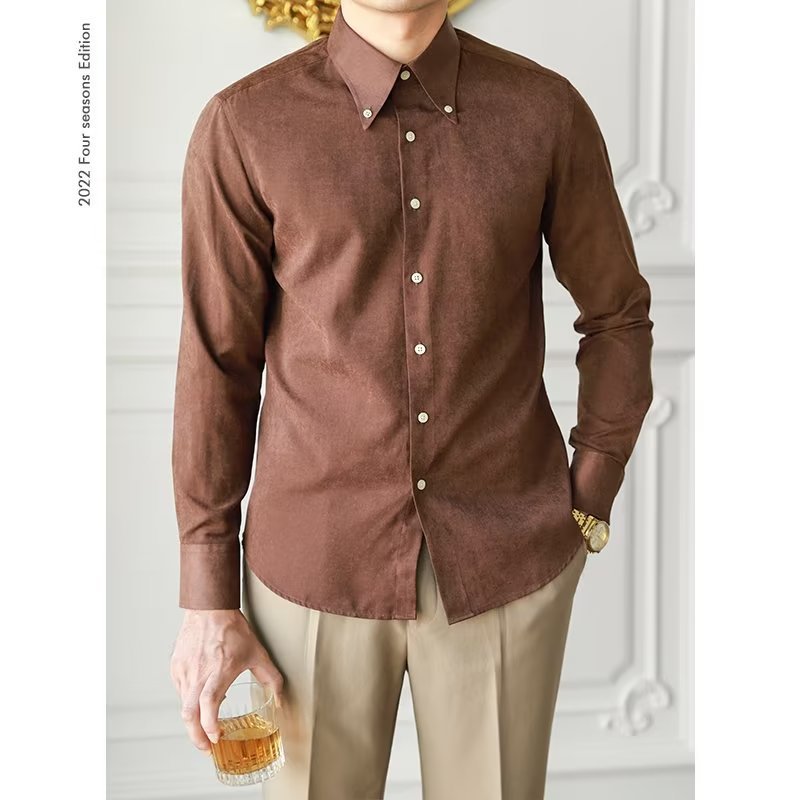 Camisa de Manga Larga con Corte Amplio y Cuello Cuadrado para Hombre | Ideal para Primavera y Uso Diario