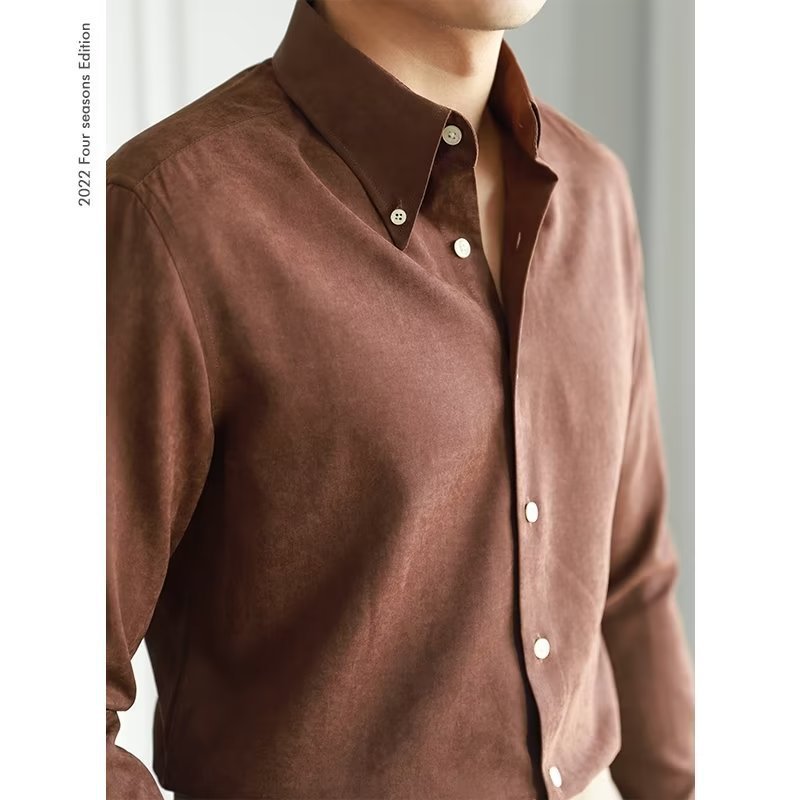 Camisa de Manga Larga con Corte Amplio y Cuello Cuadrado para Hombre | Ideal para Primavera y Uso Diario