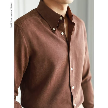Camisa de Manga Larga con Corte Amplio y Cuello Cuadrado para Hombre | Ideal para Primavera y Uso Diario