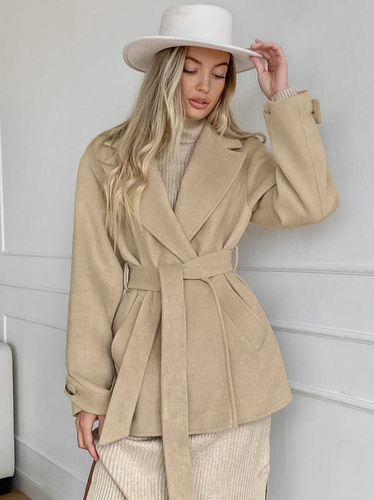 Trenchcoat Con Capucha Y Cintura Ajustable Para Mujer | Ideal Para Desplazamientos Diarios En Entretiempo