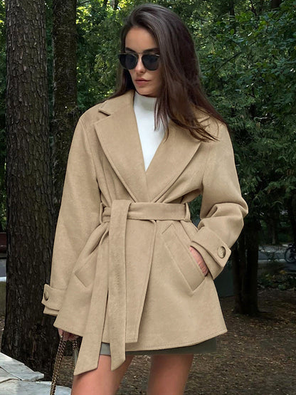 Trenchcoat Con Capucha Y Cintura Ajustable Para Mujer | Ideal Para Desplazamientos Diarios En Entretiempo
