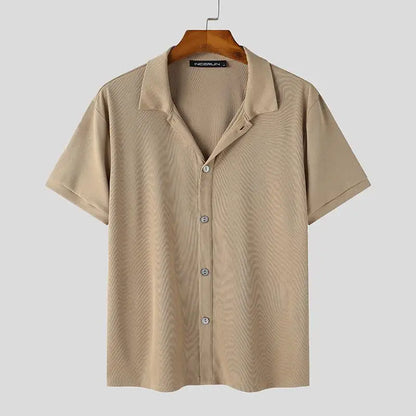 Camisa de Manga Corta con Cuello Clásico para Hombre | Ideal para Uso Diario y Actividades de Ocio