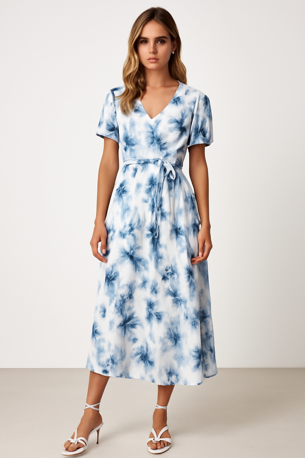 Vestido Midi Con Escote En V Y Diseño De Espalda Abierta Para Mujer | Ideal Para Eventos Y Uso Diario