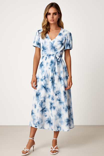 Vestido Midi Con Escote En V Y Diseño De Espalda Abierta Para Mujer | Ideal Para Eventos Y Uso Diario