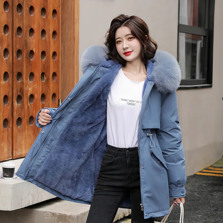 Parka Con Cuello Desmontable Y Corte Funcional Para Mujer | Ideal Para Otoño E Invierno