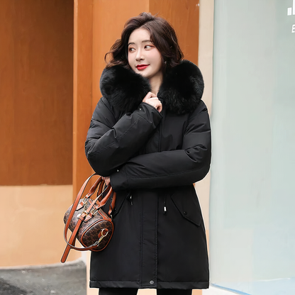 Parka Con Cuello Desmontable Y Corte Funcional Para Mujer | Ideal Para Otoño E Invierno