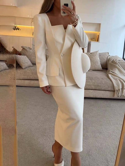 Conjunto Dos Piezas Con Blazer y Falda Para Adultos | Ideal Para Uso Profesional