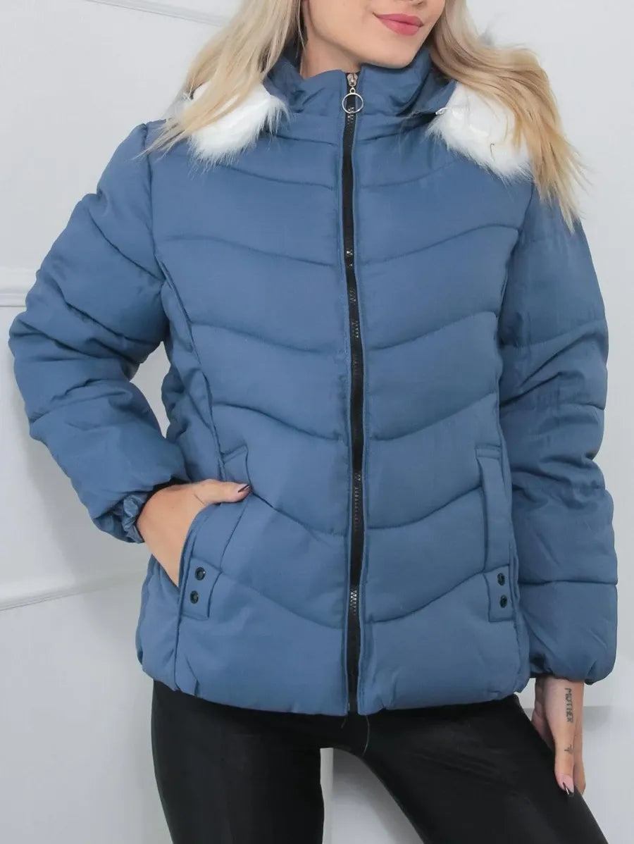 Chaqueta Acolchada con Capucha Desmontable para Mujer | Ideal para Invierno