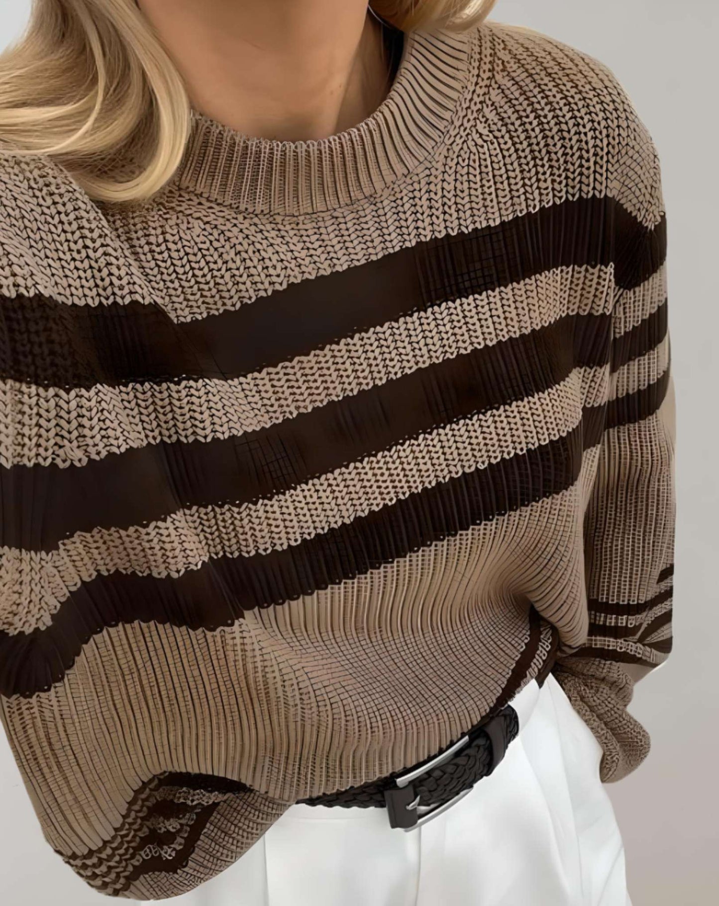 Sweater Con Ajuste Amplio Y Cuello Redondo Para Mujer | Ideal Para Primavera, Otoño E Invierno