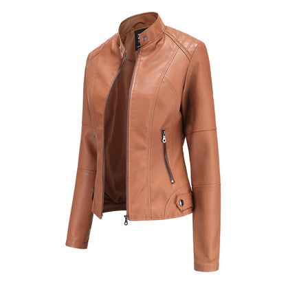 Chaqueta Corta con Cremallera Frontal y Cuello con Broches para Mujer | Ideal para la Media Estación