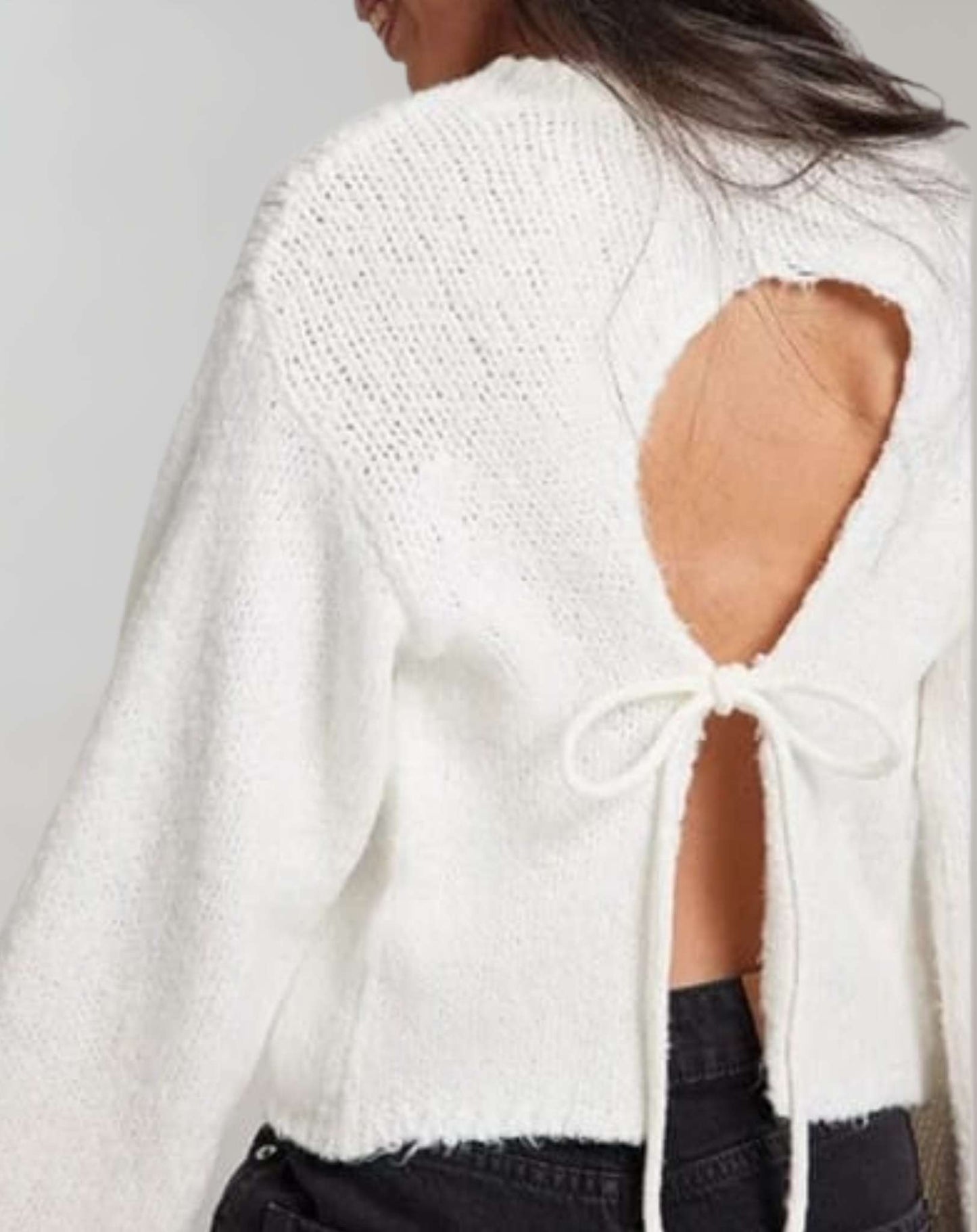 Suéter Con Espalda Abierta Y Corte Holgado Para Mujer | Ideal Para Primavera, Otoño E Invierno