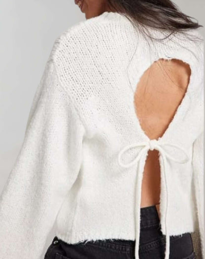 Suéter Con Espalda Abierta Y Corte Holgado Para Mujer | Ideal Para Primavera, Otoño E Invierno