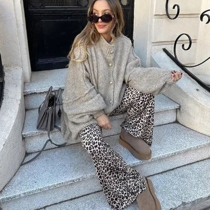 Jersey Con Patrón De Punto Y Mangas Holgadas Para Mujer | Ideal Para Invierno