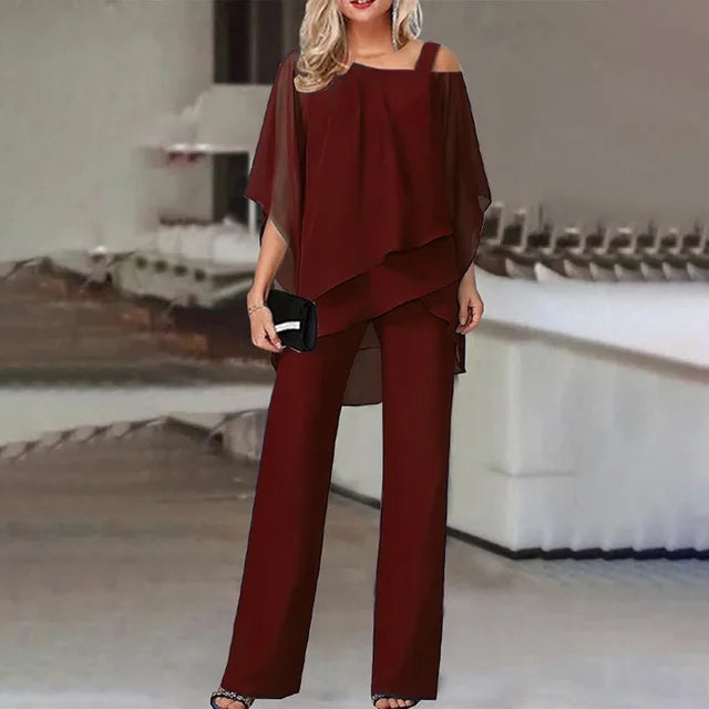 Conjunto con Top de Bajo Asimétrico para Mujer | Ideal para Uso Diario
