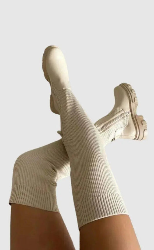 Botas Tipo Calcetín Con Diseño Elástico Para Mujer | Ideal Para Otoño E Invierno