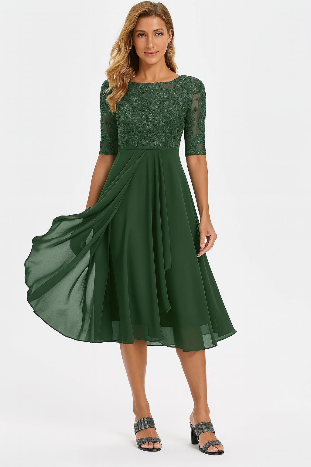 Vestido Midi Con Diseño Cruzado Tipo Cache-cœur Para Mujer | Ideal Para Eventos En Clima Cálido Y Salidas Sociales