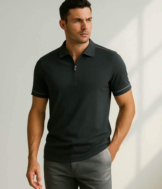 Camisa de Hombre con Cremallera Frontal para Uso Diario | Ideal para Entornos Informales o Semi-Formales