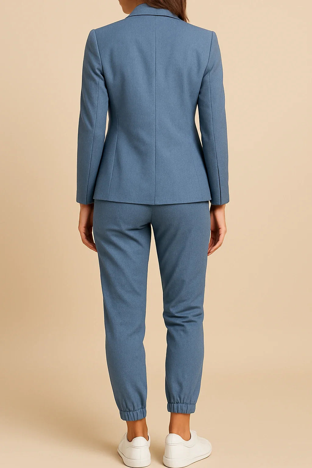 Conjunto de Dos Piezas con Blazer Entallado y Pantalón Jogger de Cintura Elástica para Mujer | Ideal para Oficina o Uso Diario