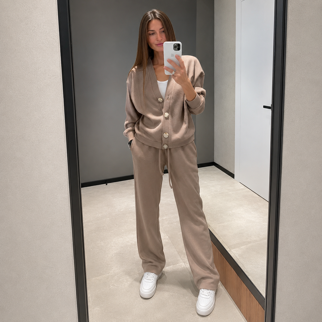 Conjunto De Dos Piezas con Cárdigan Abotonado y Pantalón para Mujer | Ideal para Uso Diario O Salidas Informales