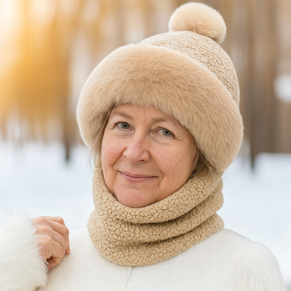 Conjunto de Gorro con Pompón y Bufanda a Juego para Adultos | Ideal para Invierno