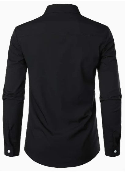 Camisa de Manga Larga con Detalles Contrastados para Hombres | Ideal para Uso Diario