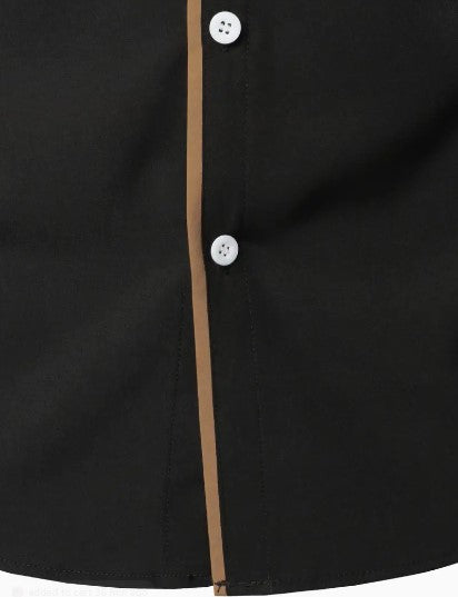 Camisa de Manga Larga con Detalles Contrastados para Hombres | Ideal para Uso Diario