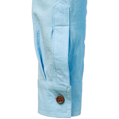 Camisa de Manga Larga con Cuello Clásico para Hombres | Ideal para Verano