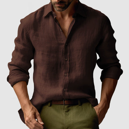 Camisa de Manga Larga con Cuello Clásico para Hombres | Ideal para Verano