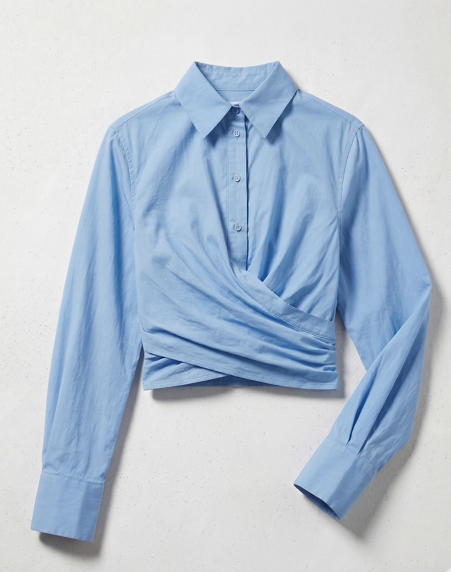 Blusa Cruzada Con Efecto Drapeado Y Corte Ajustado Para Mujer | Ideal Para Oficina Y Uso Diario