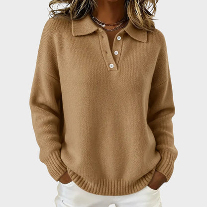Jersey De Corte Ligeramente Amplio Con Cuello Polo Para Mujer | Ideal Para Uso Diario Y Actividades Informales