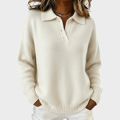 Jersey De Corte Ligeramente Amplio Con Cuello Polo Para Mujer | Ideal Para Uso Diario Y Actividades Informales