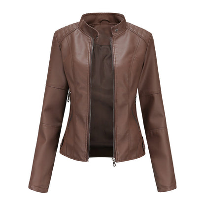 Chaqueta Corta con Cremallera Frontal y Cuello con Broches para Mujer | Ideal para la Media Estación