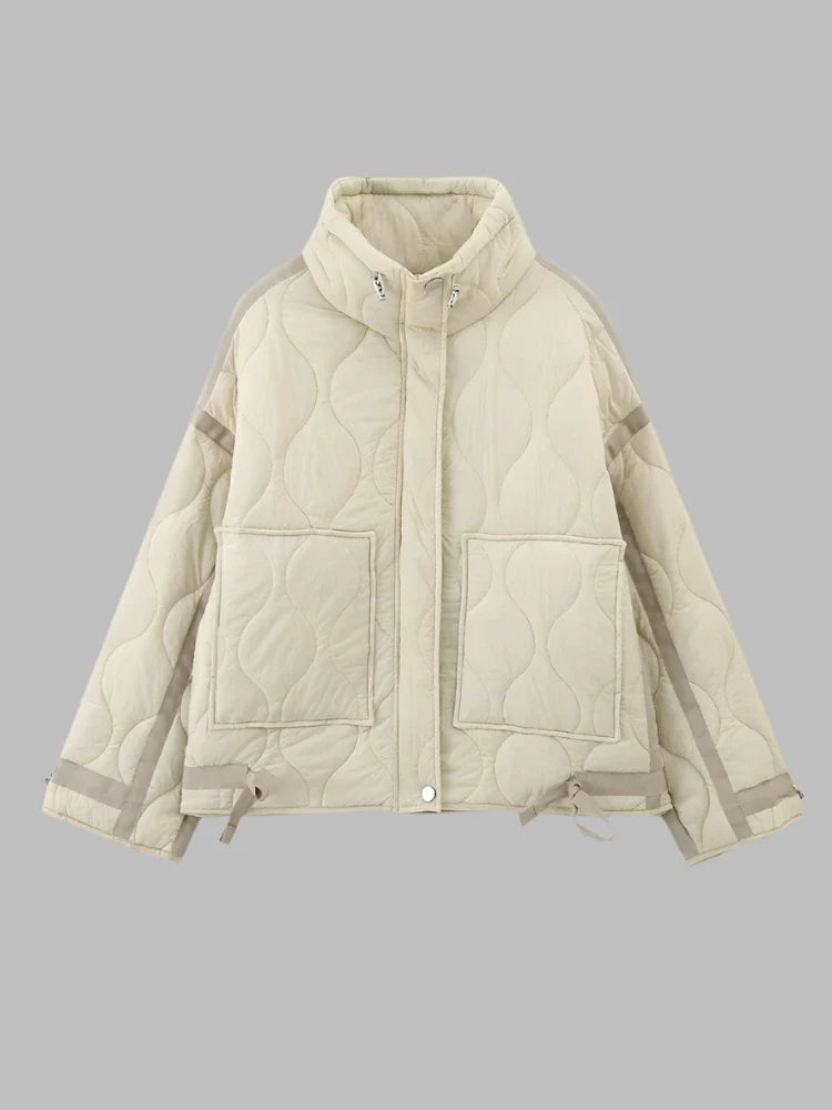 Chaqueta Acolchada con Cuello Alto y Cierre Oculto para Mujer | Ideal para Invierno