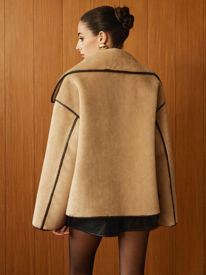 Abrigo con Corte Recto y Detalles de Pespunte para Mujer | Ideal para Entretiempo y Clima Fresco
