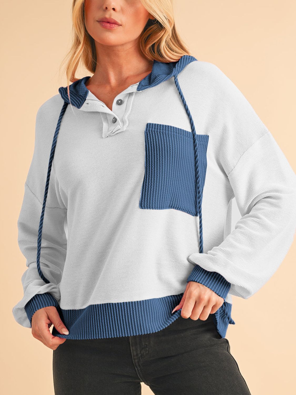 Sudadera Con Capucha y Bloques De Color Para Mujer | Ideal Para Uso Diario