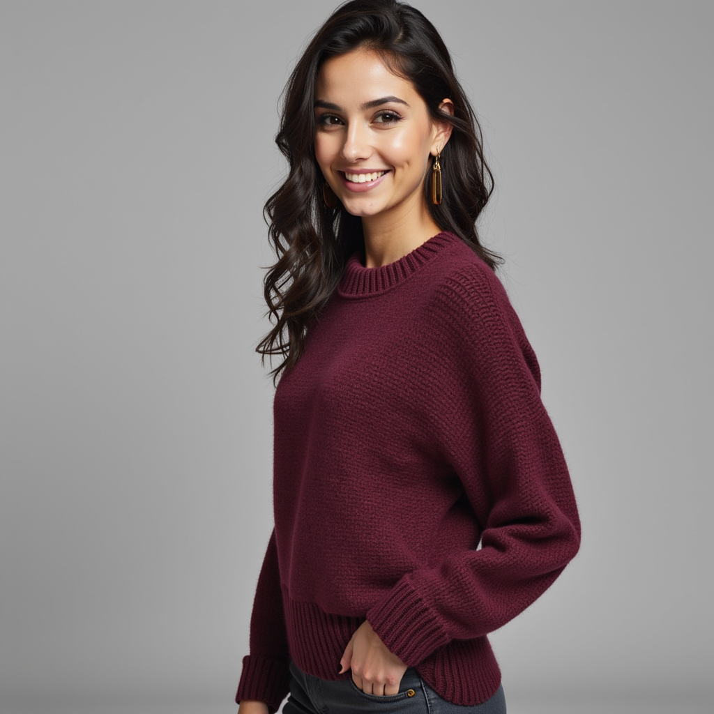 Jersey De Cuello Redondo Y Corte Relajado Para Mujer | Ideal Para Uso Diario