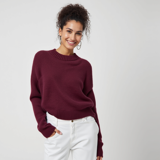 Jersey De Cuello Redondo Y Corte Relajado Para Mujer | Ideal Para Uso Diario